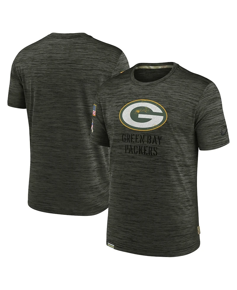 Nike Men's Olive Green Bay Packers Salute to Service Velocity Team T-Shirt