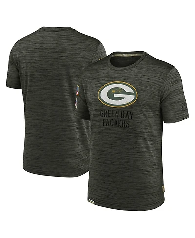 Nike Men's Olive Green Bay Packers Salute to Service Velocity Team T-Shirt