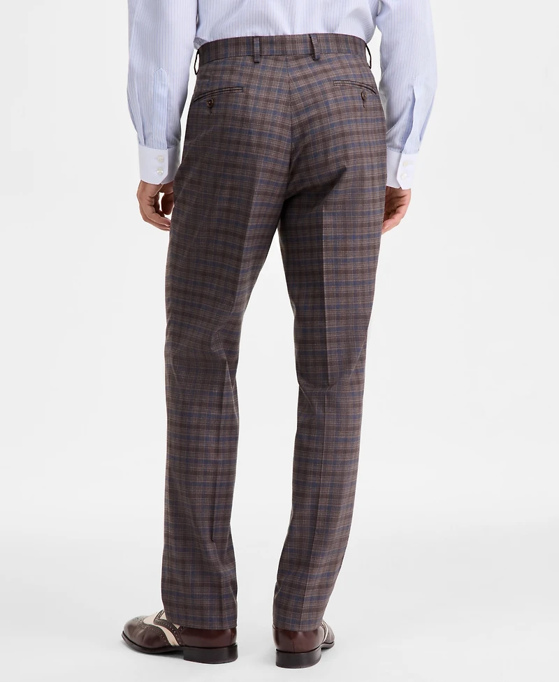 Tayion Collection Men's Classic-Fit Plaid Suit Separate Pants