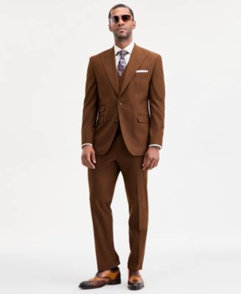 Tayion Collection Mens Classic Fit Solid Suit Separates