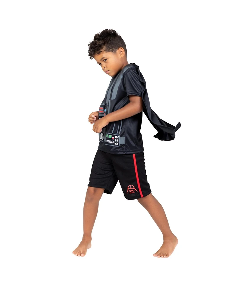 Star Wars Darth Vader Costume T-Shirt Shorts & Cape 3 Piece