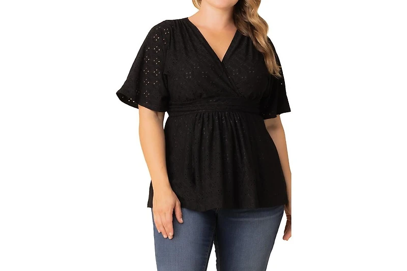 Kiyonna Plus Sunny Day Eyelet Top