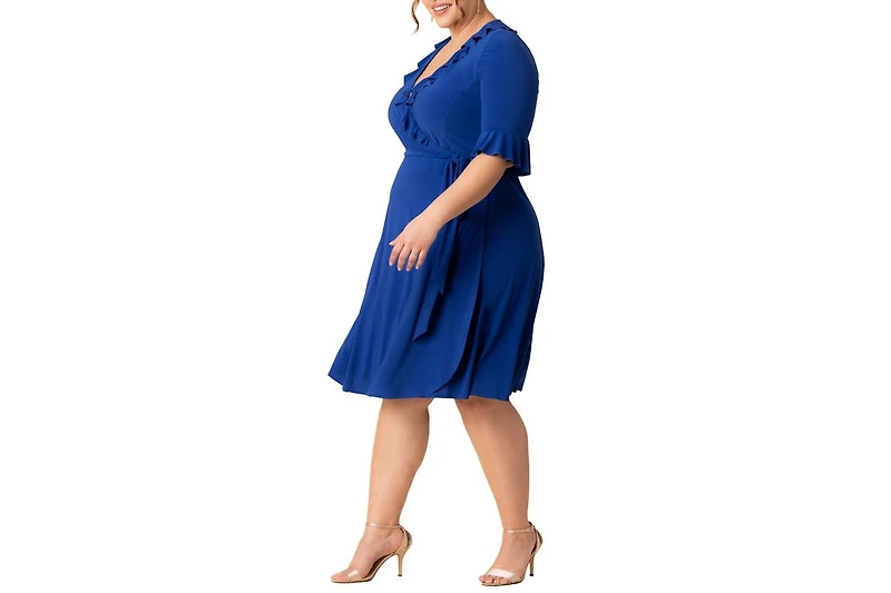 Kiyonna Plus Size Barcelona Midi Wrap Dress