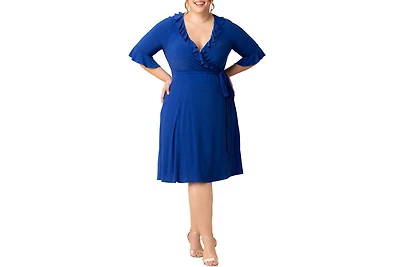 Kiyonna Plus Size Barcelona Midi Wrap Dress