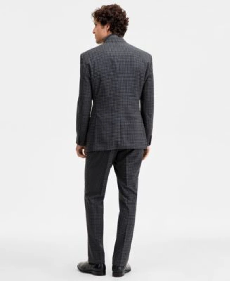 Tayion Collection Mens Classic Fit Houndstooth Suit Separates