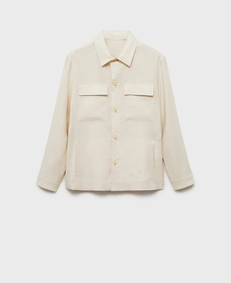 Mango Men's Slim-Fit Linen Overshirt