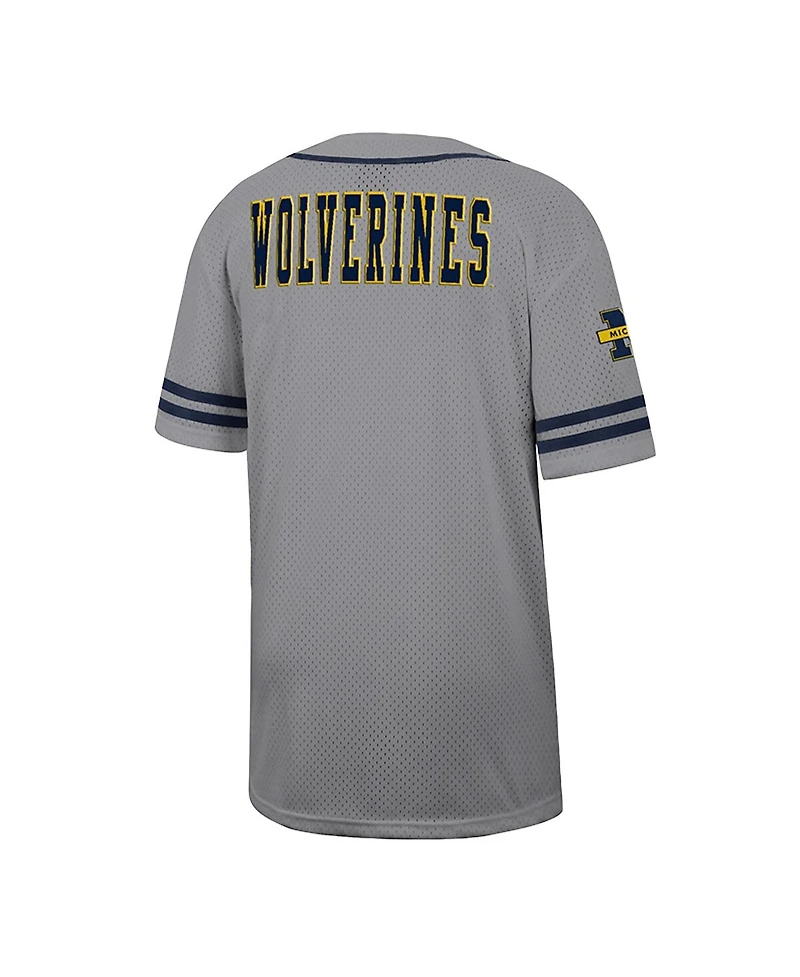 Colosseum Men's Gray Michigan Wolverines Free Spirited Baseball Jersey