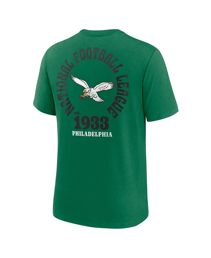 Nike Men's Kelly Green Philadelphia Eagles Rewind Team Excite 2-Hit Tri-Blend T-Shirt