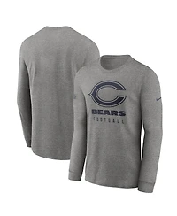 Nike Men's Heather Gray Chicago Bears Team Issue Long Sleeve Performance T-Shirt