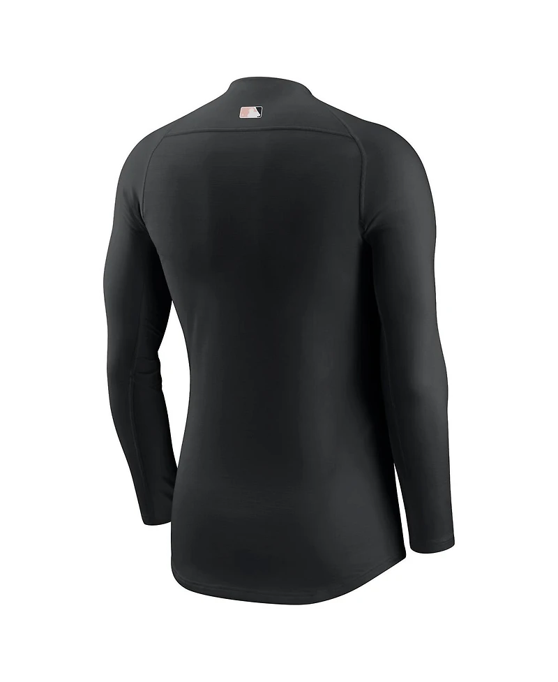 Nike Men's Black Washington Nationals City Connect Base Layer Raglan Long Sleeve Performance T-Shirt