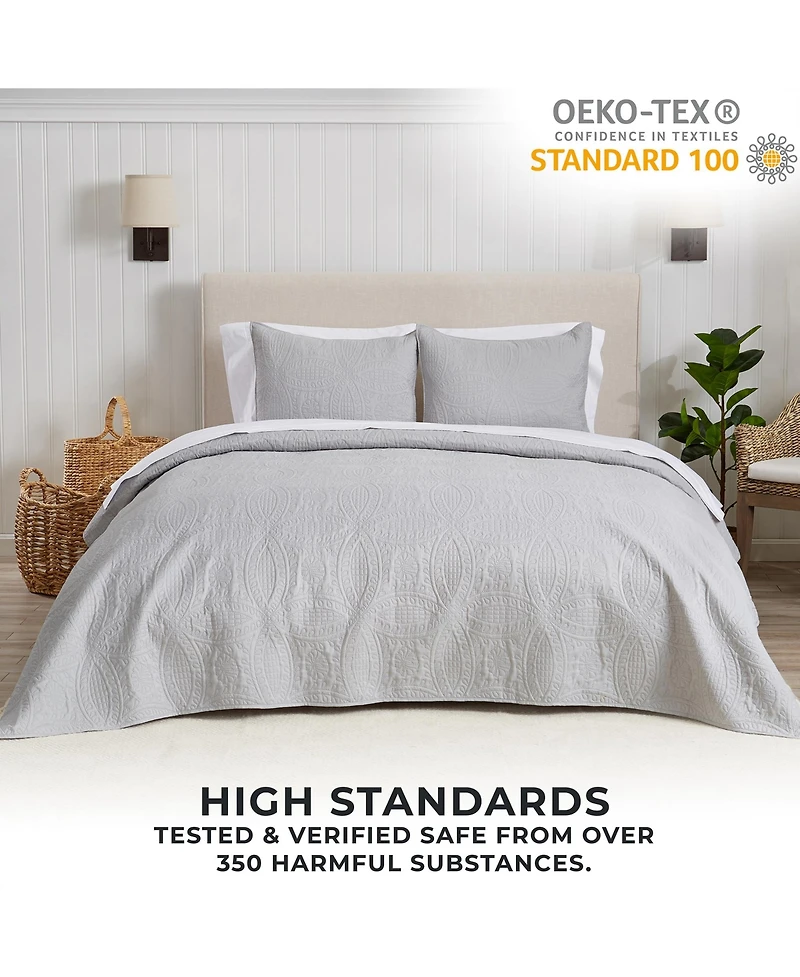 Linery & Co. Pinsonic Medallion Microfiber Quilt Set With Shams