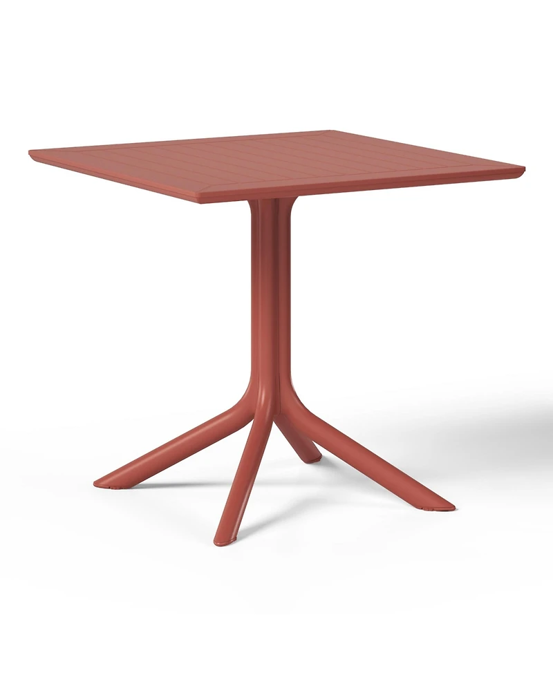 31.5" Square Outdoor Plastic Resin Patio Dining Table for 4