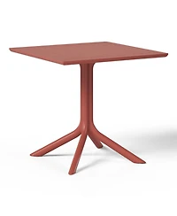 31.5" Square Outdoor Plastic Resin Patio Dining Table for 4