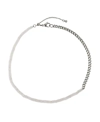 Non-Plated Stainless Steel Necklace with Rose Quartz Beads