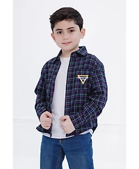 Monster Jam Boys Grave Digger Truck Flannel Matching Family Button Down Shirt