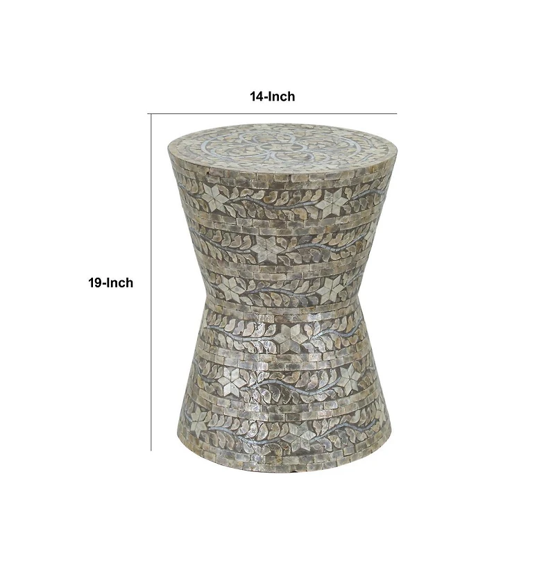 Luxury Accent Table Stool Elegant Star Foliage Pattern Design