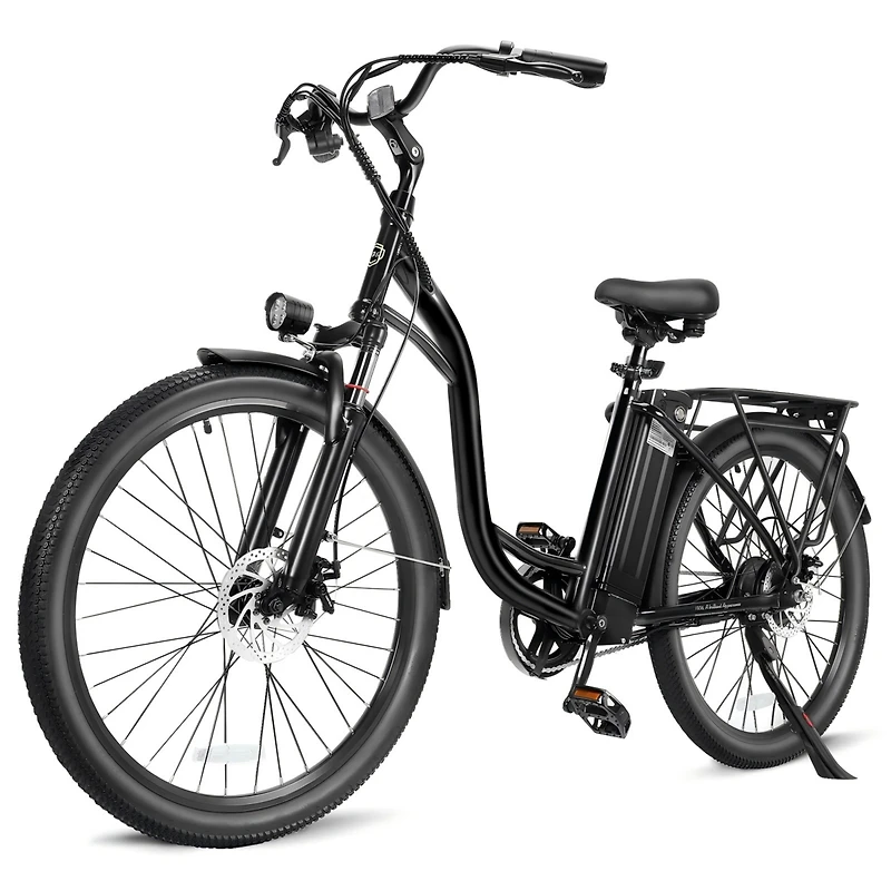 350W Adult Electric Bike with Removable Battery, 26" Wheels, Carbon Steel Frame, 3 Ride Modes & Led Headlights