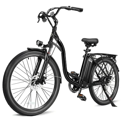 350W Adult Electric Bike with Removable Battery, 26" Wheels, Carbon Steel Frame, 3 Ride Modes & Led Headlights