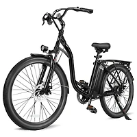 350W Adult Electric Bike with Removable Battery, 26" Wheels, Carbon Steel Frame, 3 Ride Modes & Led Headlights