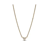 Pandora Gold-Plated Triple Stone Heart Collier Pendant Necklace