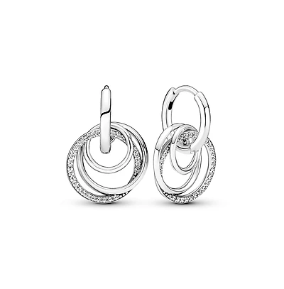 Pandora Sterling Silver Family Always Encircled Hoop Earrings