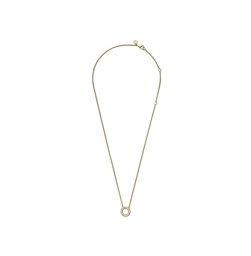 Pandora Logo Pave Circle Collier Pendant Necklace