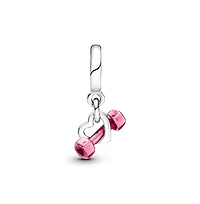 Pandora Sterling Silver Dumbbell Heart Dangle Charms