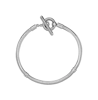 Pandora Sterling Silver Moments T-Bar Snake Chain Bracelet