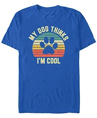 Design By Humans Men's My Dog Thinks I'm Cool Shirt Funny Lover Retro Short Sleeve T-Shirt