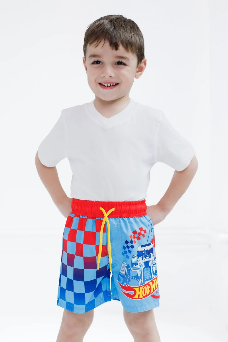Hot Wheels Toddler Boys Upf 50+ Swim Trunks Bathing Suit