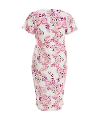 Quiz Plus Floral Scuba Crepe Wrap Maxi Dress