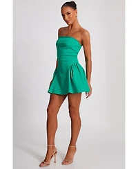 Quiz Women's Bengaline Bandeau Drop Waist Mini Dress