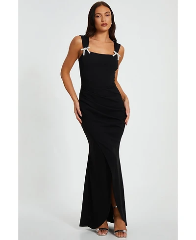 Quiz Women's Corset Detail Wrap Maxi Dress
