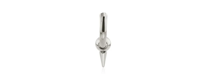 Ash Spike Huggie in Non-Plated Stainless Steel