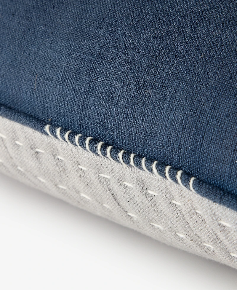 Oake Pick Stitch Decorative Pillow, 22" x 22", Exclusively at Macy's