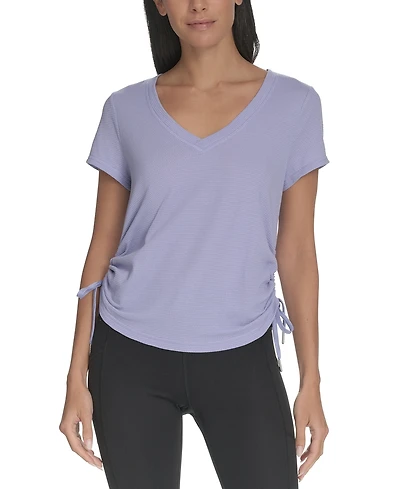 Calvin Klein Women's Drawstring-Ruched Textured Top