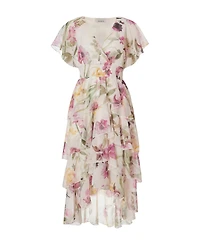 Quiz Women's Floral Chiffon Tiered Maxi Dress