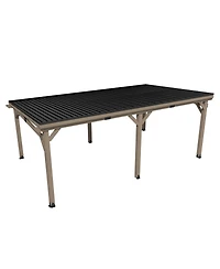 Mondawe 12 Ft. W x Ft. D Patio Wall-Mounted Solid Cedar Wood Gazebo with Galvanized Steel Roof