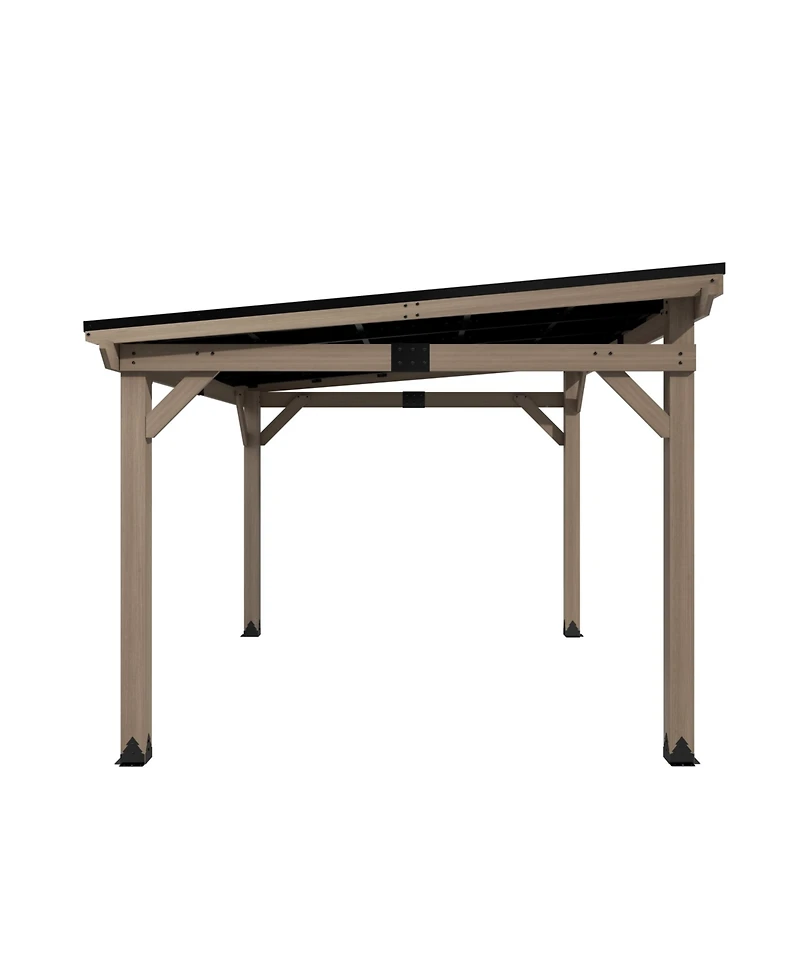 Mondawe 12 Ft. W x Ft. D Patio Wall-Mounted Solid Cedar Wood Gazebo with Galvanized Steel Roof