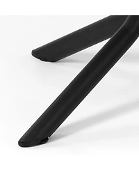 5-Piece Modern Square Patio Dining Table Set with Stackable Chairs