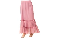Kiyonna Plus Isla Tiered Mesh Maxi Skirt