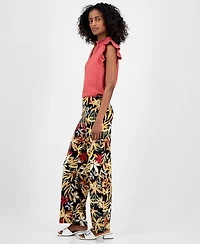 Anne Klein Women's Printed Pull-On Wide-Leg Pants