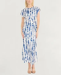 Luxely Women's Printed Twist-Front Midi Dress