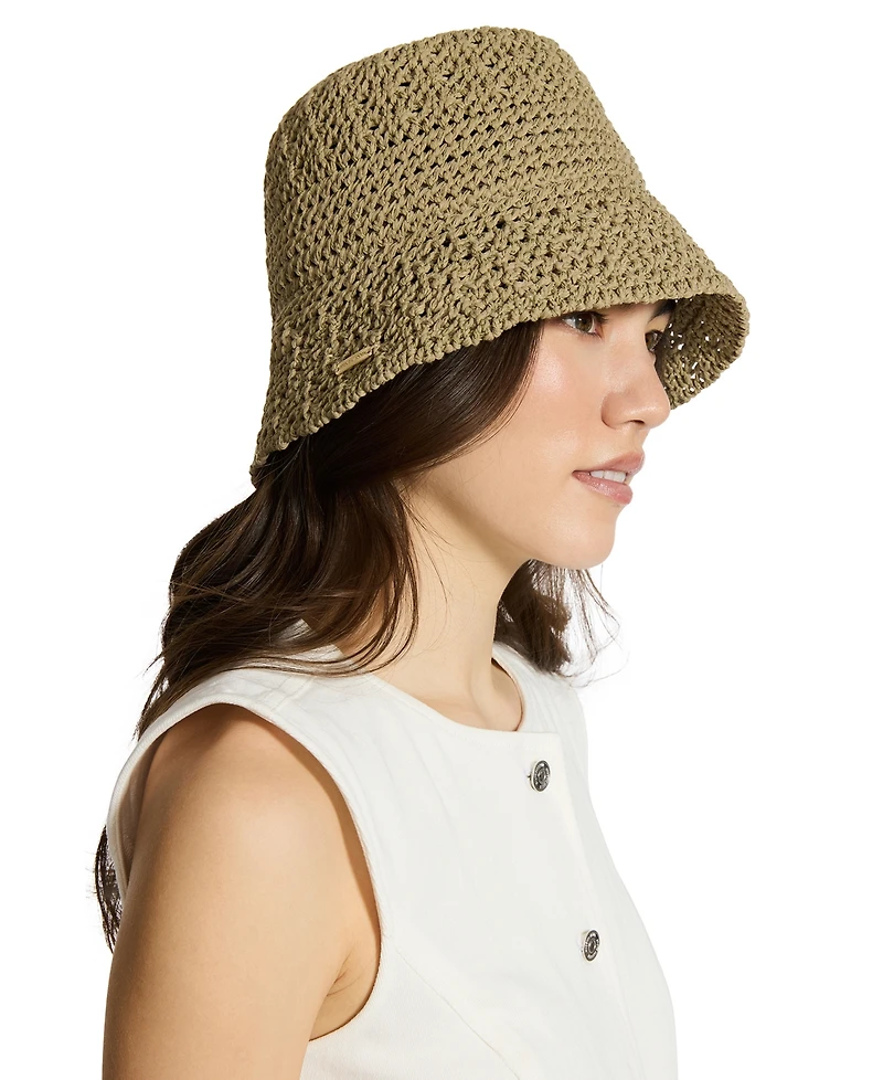 Steve Madden H-Alex Metallic Knit Bucket Hat