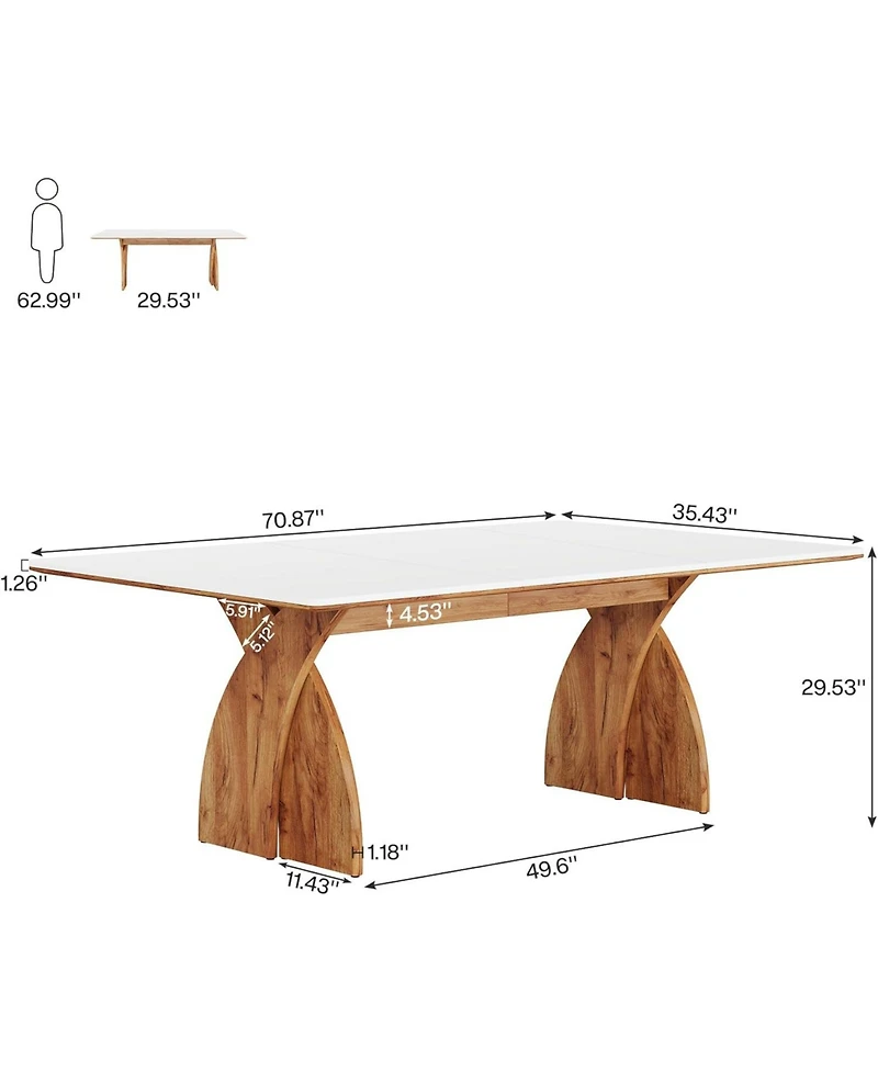 Tribesigns Executive Office Desk, Large Computer Desk, Modern Wood Desk with Heavy Duty Legs, Laptop Desk Study Writing Table Business Furniture, Work