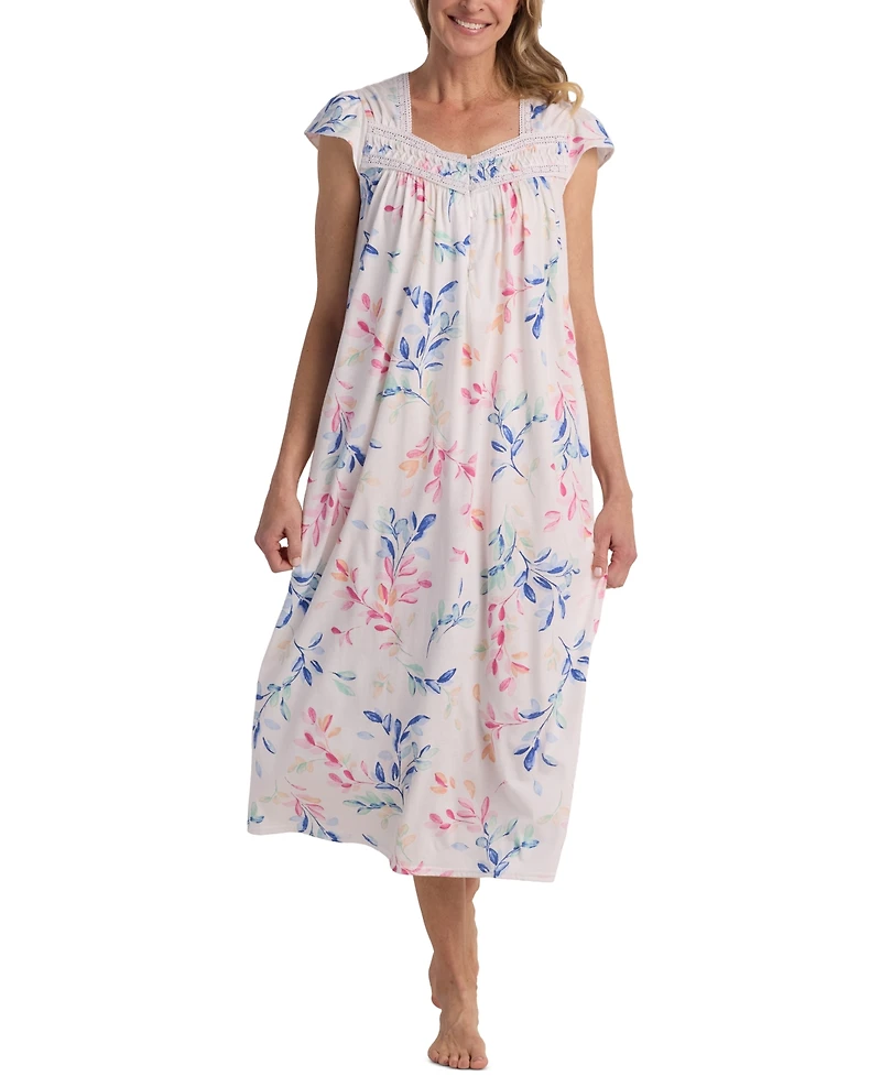 Miss Elaine Women's Short-Sleeve Printed Nightgown