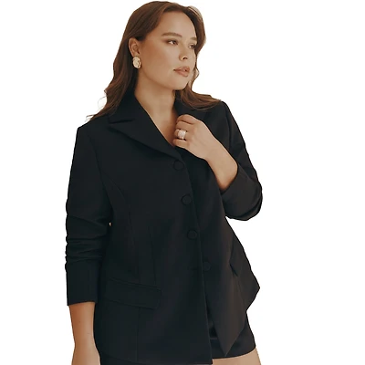 Eloquii Women's Fitted High Neckline Blazer