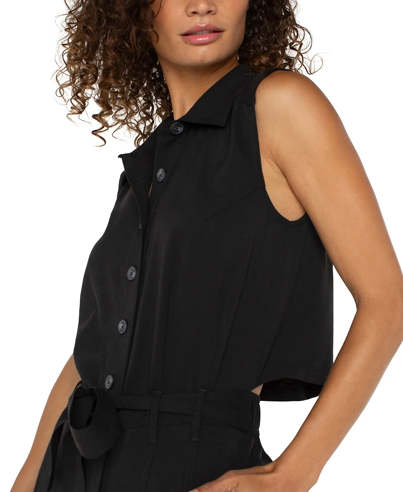 Liverpool Los Angeles Women's Sleeveless Wide Leg Jumpsuit