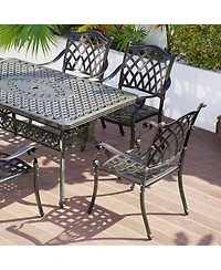 Mondawe Outdoor Cast Aluminum Dining Armchair