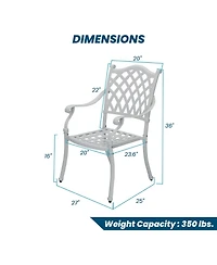 Mondawe Outdoor Cast Aluminum Dining Armchair